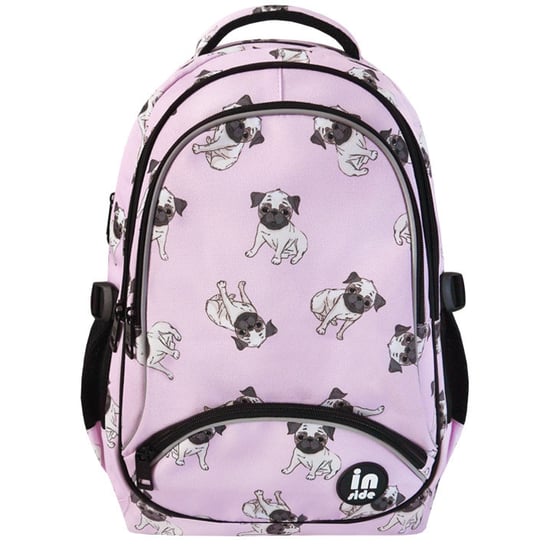 Plecak szkolny dla dziewczynki różowy Inside pies trzykomorowy Inside