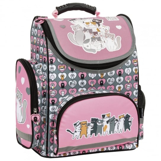 Plecak szkolny dla dziewczynki różowy PakaNiemowlaka kot wielokomorowy PakaNiemowlaka
