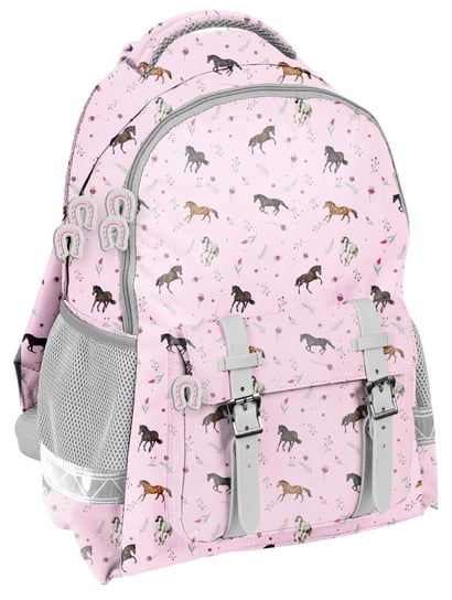 Plecak szkolny dla dziewczynki różowy Paso  Horse Pattern dwukomorowy Paso