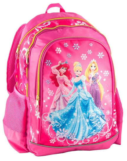 Plecak szkolny dla dziewczynki różowy Paso Księżniczki Disneya dwukomorowy Paso