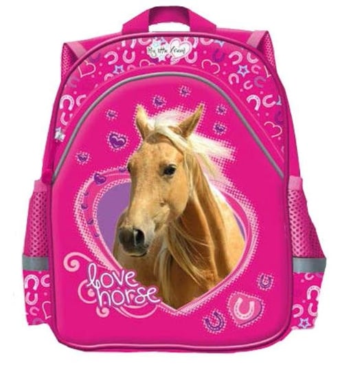 Plecak szkolny dla dziewczynki różowy St.Majewski My Little Friend konie jednokomorowy Ma Bella Cheval