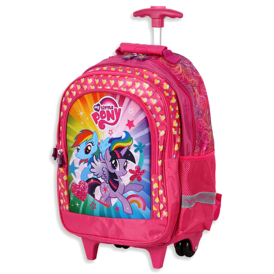 Plecak szkolny dla dziewczynki różowy St.Majewski My Little Pony na kółkach dwukomorowy St.Majewski