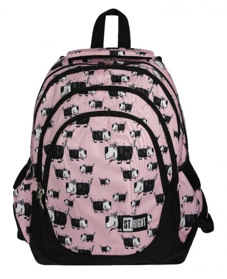 Plecak szkolny dla dziewczynki różowy St.Right Pieski trzykomorowy PakaNiemowlaka
