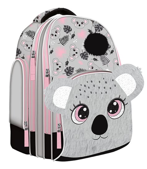 Plecak szkolny dla dziewczynki szary St.Majewski koala dwukomorowy St.Majewski