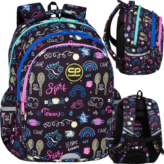 Plecak szkolny dla dziewczynki, z napisami, granatowy, CoolPack CoolPack