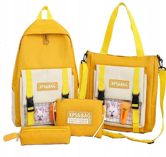 Plecak szkolny dla dziewczynki żółty Inna marka Inna marka