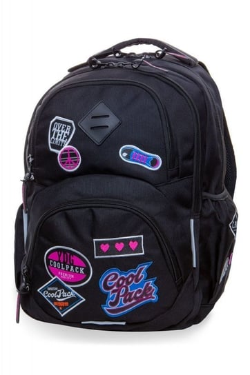 Plecak szkolny młodzieżowy czarny Coolpack CP Badges Bentley dwukomorowy CoolPack
