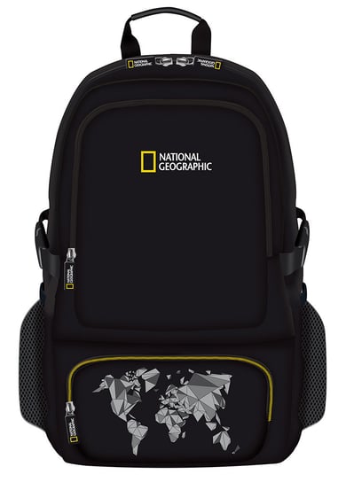 Plecak szkolny młodzieżowy czarny St.Majewski National Geographic World trzykomorowy National geographic