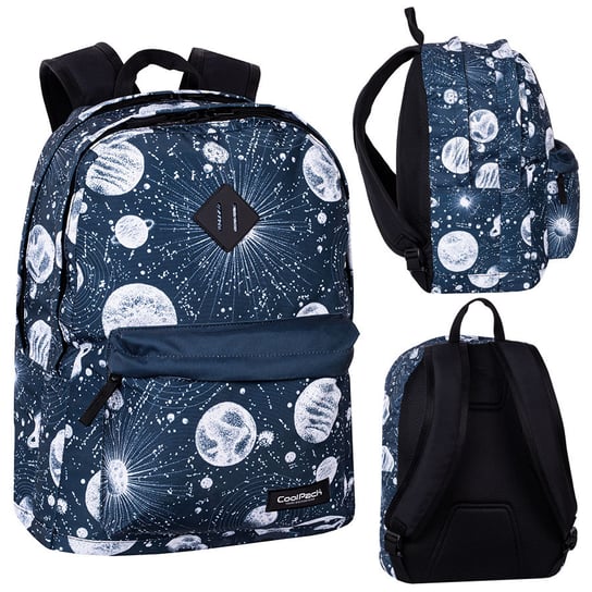 Plecak szkolny młodzieżowy dla chłopca i dziewczynki ciemnoniebieski Coolpack Scout Moon F096716 kosmos dwukomorowy CoolPack
