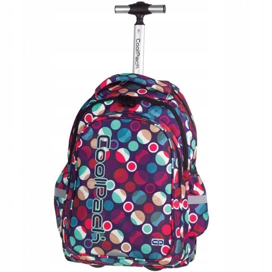 Plecak szkolny młodzieżowy fioletowy CoolPack kropki trzykomorowy z elementami odblaskowymi CoolPack