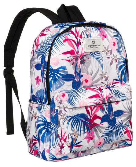 Plecak szkolny Peterson plecak sportowy z wieloma przegródkami, floral print Peterson