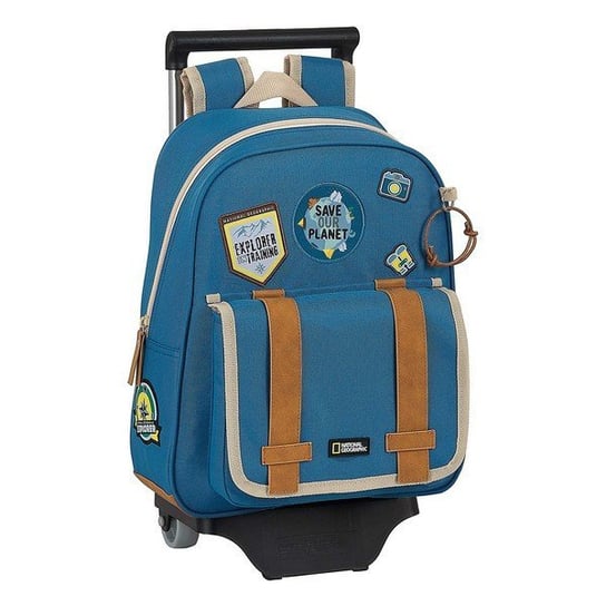 Plecak szkolny, trolley, na kólkach  705 National Geographic Explorer Niebieski Brązowy National geographic