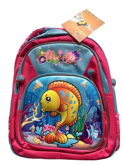Plecak szkolny wielokomorowy, tornister dla dzieci, z rybką 3D Inna marka