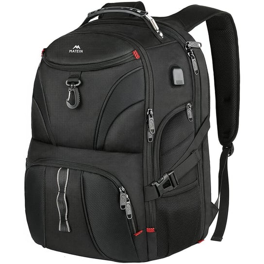 Plecak turystyczny podróżny na laptopa Matein 17,3", kolor czarny,  50x38x26.5 cm MATEIN