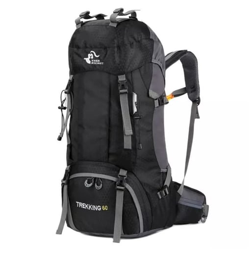 Plecak turystyczny trekkingowy 60L na wycieczki w  góry czarny No Brand