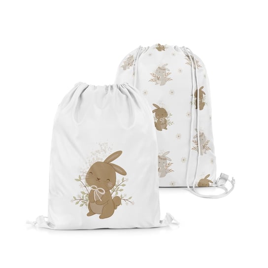 Plecak Worek dla dzieci BUNNY BLISS wzór D245 | zajączki w kwiatuszkach Decordruk
