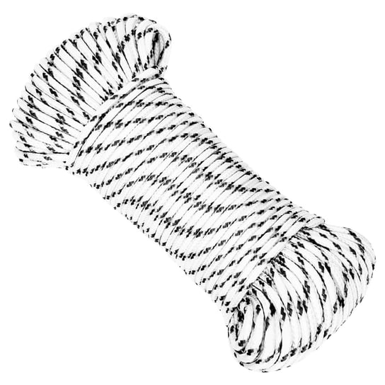 Pleciona linka żeglarska, biała, 3 mm x 25 m, poliester vidaXL
