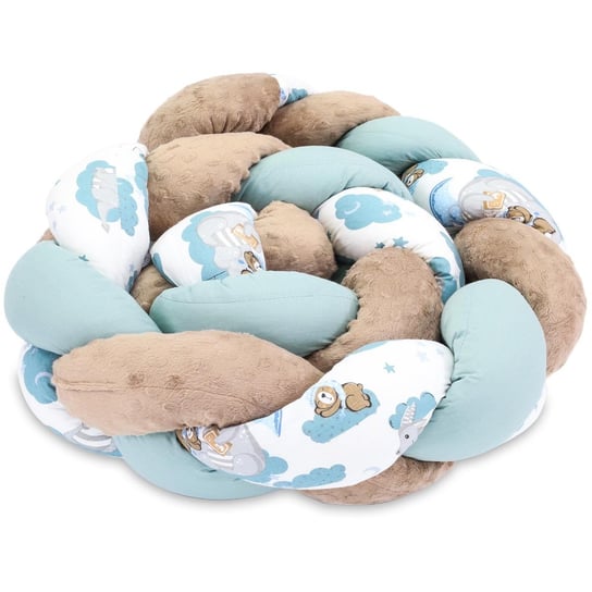 Pleciona poduszka dla dzieci 150 cm - Puszysta poduszka do przytulania lub poduszka dekoracyjna do pokoju dziecięcego smoki khaki Totsy Baby