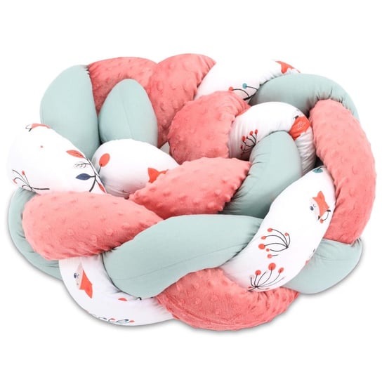 Pleciona poduszka dla dzieci 200 cm - Puszysta poduszka do przytulania lub poduszka dekoracyjna do pokoju dziecięcego minky liski terracotta Totsy Baby