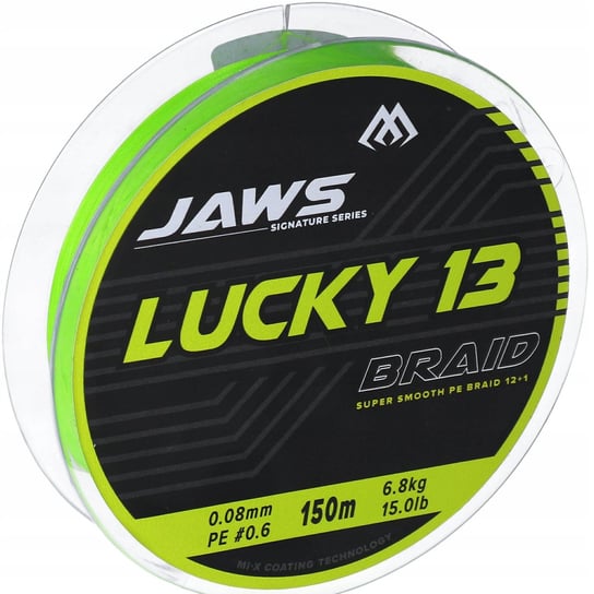 Plecionka Linka Mocna Mikado Jaws Lucky 13 Fluo Zielona 0.08 Mm 150 M Mikado