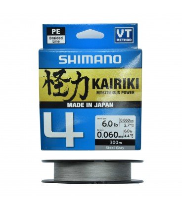 Plecionki Kairiki 4 Steel Gray 300m 0,06 mm Shimano