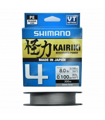 Plecionki Kairiki 4 Steel Gray 300m 0,10 mm Shimano