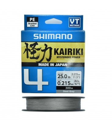 Plecionki Kairiki 4 Steel Gray 300m 0,215 mm Shimano
