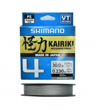 Plecionki Kairiki 4 Steel Gray 300m 0,23 mm Shimano