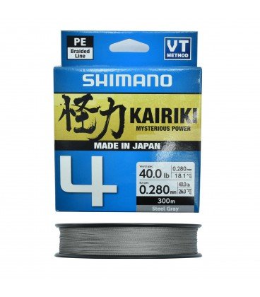Plecionki Kairiki 4 Steel Gray 300m 0,28 mm Shimano