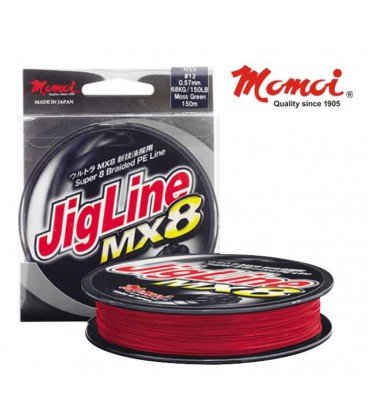 Plecionki Momoi Jigline MX8 czerwone 150m 0,14 mm Momoi