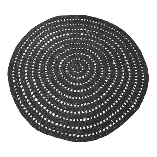 Pleciony dywanik, bawełniany, okrągły, czarny, 150 cm LABEL51