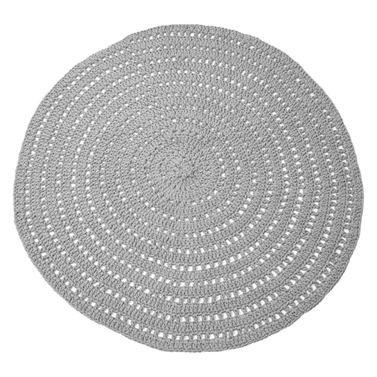 Pleciony dywanik, bawełniany, okrągły, szary, 150 cm LABEL51