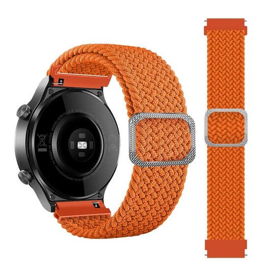 Pleciony pasek do zegarka / smartwatch 22mm, ORANGE / POMARAŃCZOWY OEM
