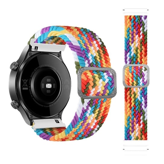 Pleciony pasek do zegarka / smartwatch 22mm, RAINBOW / TĘCZOWY OEM