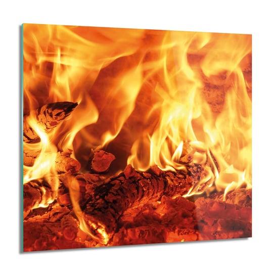 Płomienie żar ogień obraz na szkle na ścianę, 60x60 cm ArtPrintCave