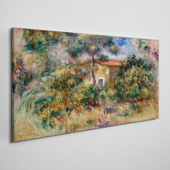 Płótno obraz na ścianę Drzewa dom krzewy 100x50 cm Coloray
