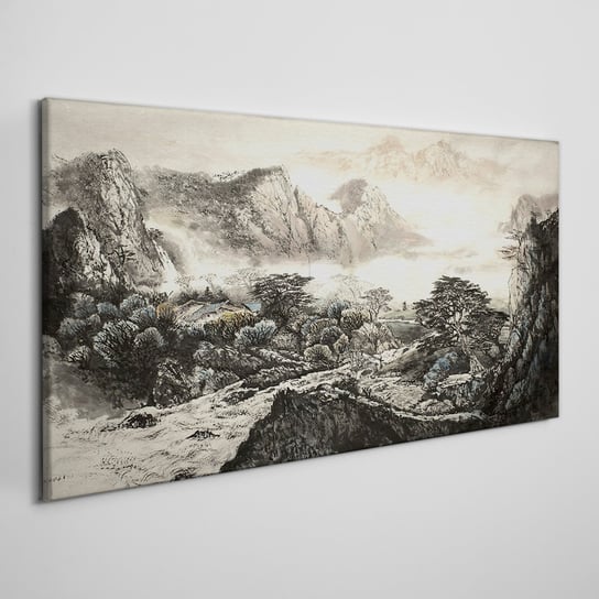 Płótno obraz na ścianę Góry chiny drzewa 100x50 cm Coloray