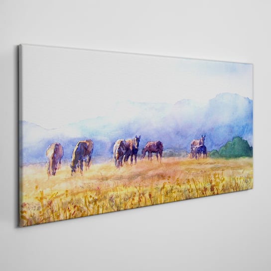 Płótno obraz na ścianę Konie łąka natura 100x50 cm Coloray