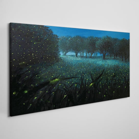 Płótno obraz na ścianę Las noc świetliki 100x50 cm Coloray