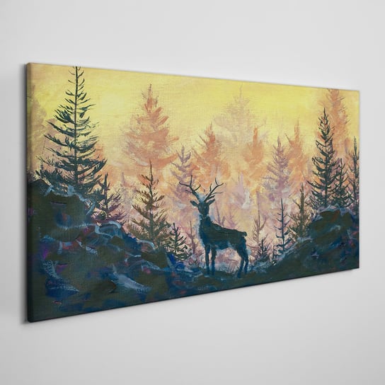 Płótno obraz na ścianę Las zwierzę jeleń 100x50 cm Coloray