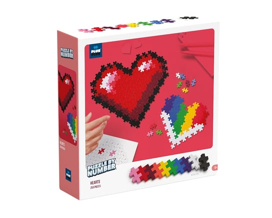 Plus-Plus, Puzzle by number serce- 250 el. Plus-Plus