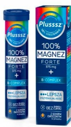 Plusssz MAGNEZ FORTE 100% + B COMPLEX 24 tab. Suplement diety Inna marka