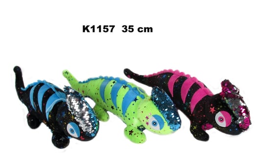 Plusz Kameleon z cekinami -3 kolory, 35cm Sun-Day
