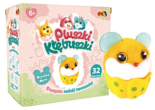 Pluszki-Kłębuszki, 32 elementy, Żółty-biała Myszka Mimi Epee