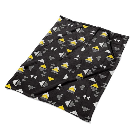 Pluszowy kocyk na łóżko tkanina Rysowane trójkąty, Fabricsy Fabricsy