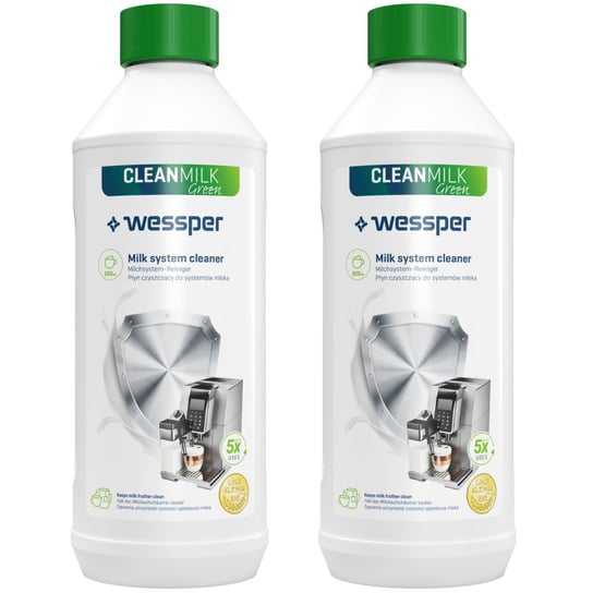 Płyn Czyszczący System Spieniania Mleka Wessper Cleanmilk Green, 500 Ml, 2 Szt. Wessper