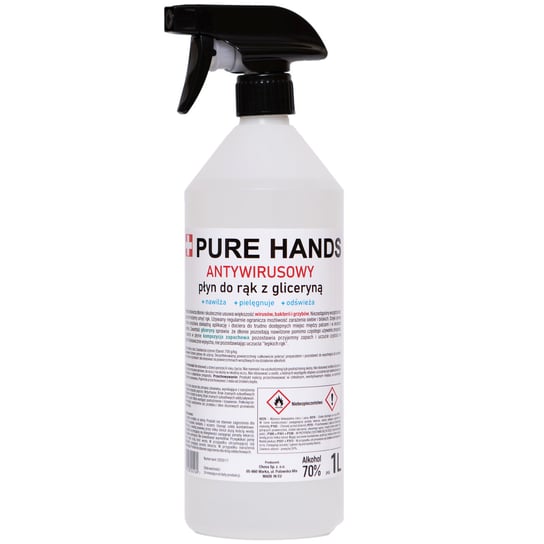 PŁYN DO DEZYNFEKCJI RĄK I SKÓRY PURE HANDS 70% 1l PURE CHEMICAL