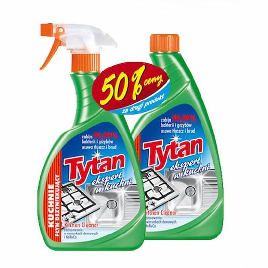Płyn do mycia kuchni dezynfekujący Tytan ekspert w kuchni spray 500g + zapas 500g PROMO TYTAN