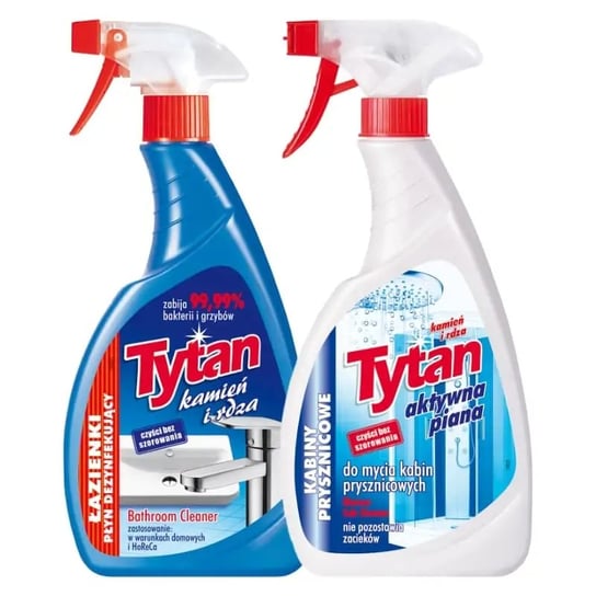 Płyn do mycia łazienek Tytan 500g + płyn do mycia kabin prysznicowych 500g HIT CENOWY TYTAN