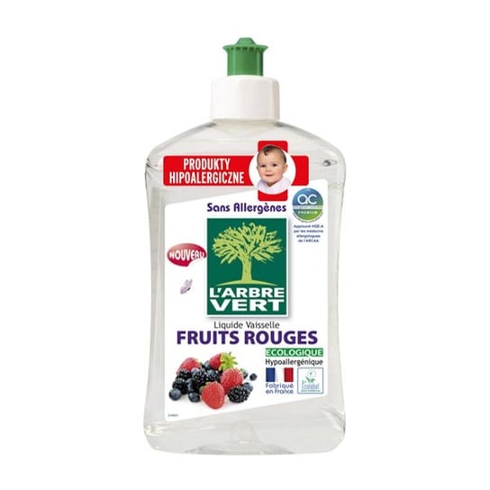 Płyn do mycia naczyń hipoalergiczny L'ARBRE VERT Fruits Rouges Liquide Vaisselle, 500 ml L'ARBRE VERT